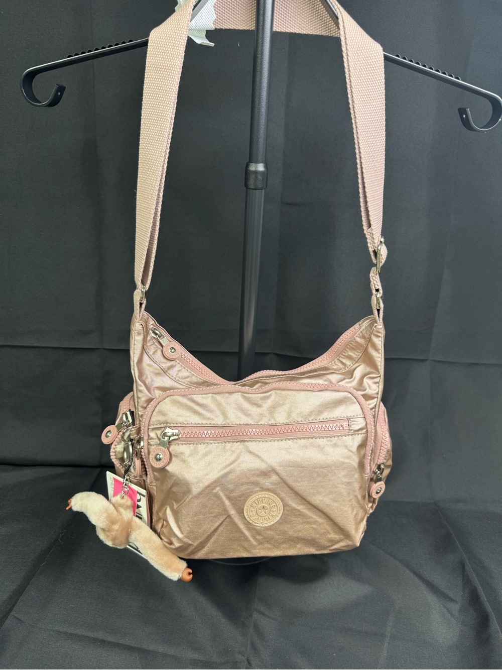 Women’s Kipling Metallic Rose Gold Crossbody Shoulder Bag